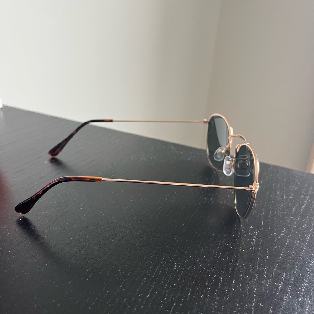 Simons Gold Rimmed Black Sunglasses - Picture 2 of 3